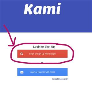Kami sign up page 